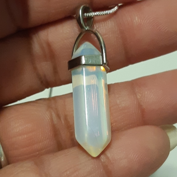 Moon Stone Necklace, Necklace Is Stamped 925, Pendant Is Not, Necklace Is 24.5"L - Picture 12 of 12